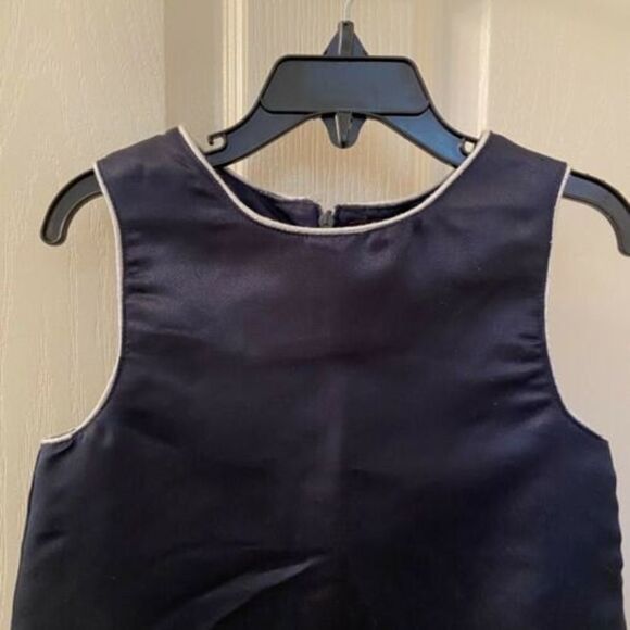 Imoga Bella Tank Top Navy Blue Silver Trim Girls Size 4 NWT - Picture 2 of 7